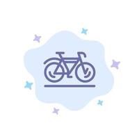 fiets beweging wandelen sport blauw icoon Aan abstract wolk achtergrond vector