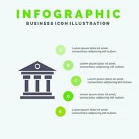 bank instelling geld Ierland solide icoon infographics 5 stappen presentatie achtergrond vector
