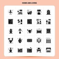 solide 25 huis en leven icoon reeks vector glyph stijl ontwerp zwart pictogrammen reeks web en mobiel bedrijf ideeën ontwerp vector illustratie