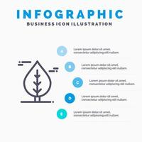 blad Canada fabriek lijn icoon met 5 stappen presentatie infographics achtergrond vector