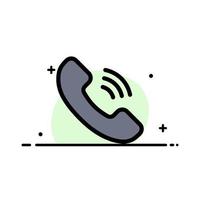 telefoontje communicatie telefoon bedrijf vlak lijn gevulde icoon vector banier sjabloon