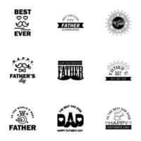 gelukkig vaders dag 9 zwart typografie reeks vector emblemen belettering voor groet kaarten banners t-shirt ontwerp u zijn de het beste vader bewerkbare vector ontwerp elementen