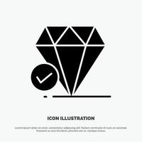 diamant juweel groot denken krijt solide glyph icoon vector