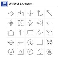 25 symbolen pijlen icoon reeks vector achtergrond