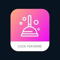 schoonmaak verbetering plunjer mobiel app knop android en iOS lijn versie vector