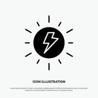 energie zonne- zon in rekening brengen solide glyph icoon vector