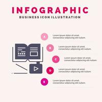 groei kennis groei kennis onderwijs infographics presentatie sjabloon 5 stappen presentatie vector