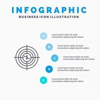 doelwit doel bedrijf contant geld financieel fondsen jacht- geld lijn icoon met 5 stappen presentatie infographics achtergrond vector