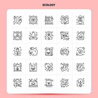 schets 25 ecologie icoon reeks vector lijn stijl ontwerp zwart pictogrammen reeks lineair pictogram pak web en mobiel bedrijf ideeën ontwerp vector illustratie