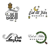 4 het beste eid mubarak zinnen gezegde citaat tekst of belettering decoratief fonts vector script en cursief handgeschreven typografie voor ontwerpen brochures banier flyers en t-shirts