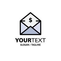 dollar mail geld postwissel bedrijf logo sjabloon vlak kleur vector