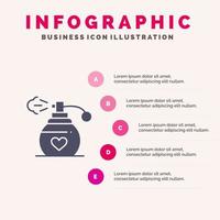 parfum liefde geschenk infographics presentatie sjabloon 5 stappen presentatie vector