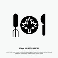 avondeten herfst Canada blad solide glyph icoon vector