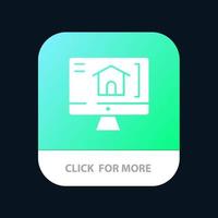 computer huis huis mobiel app knop android en iOS glyph versie vector