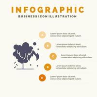 energie milieu groen verontreiniging solide icoon infographics 5 stappen presentatie achtergrond vector