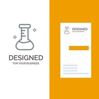 chemisch fles laboratorium grijs logo ontwerp en bedrijf kaart sjabloon vector