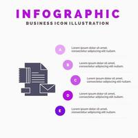 branding merk bedrijf bedrijf identiteit solide icoon infographics 5 stappen presentatie achtergrond vector