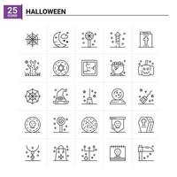 25 halloween icoon reeks vector achtergrond