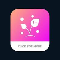 blad natuur voorjaar spruit boom mobiel app knop android en iOS glyph versie vector