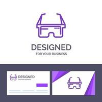 creatief bedrijf kaart en logo sjabloon virtueel bril medisch oog vector illustratie
