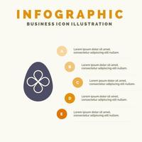 decoratie Pasen Pasen ei ei solide icoon infographics 5 stappen presentatie achtergrond vector