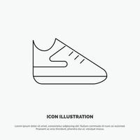 oefening schoenen sport- lijn icoon vector