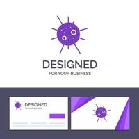 creatief bedrijf kaart en logo sjabloon bacterie ziekte virus vector illustratie