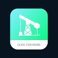 bouw industrie olie gas- mobiel app knop android en iOS glyph versie vector