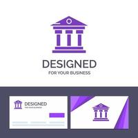 creatief bedrijf kaart en logo sjabloon bank gebouw geld onderhoud vector illustratie