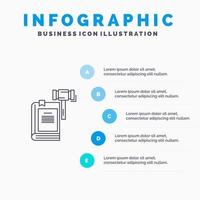 wet actie veiling rechtbank hamer hamer wettelijk lijn icoon met 5 stappen presentatie infographics achtergrond vector