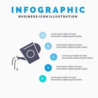 water tank drank fles tank water solide icoon infographics 5 stappen presentatie achtergrond vector