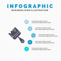 borstel gebouw bouw verf solide icoon infographics 5 stappen presentatie achtergrond vector