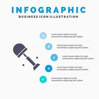 groot Schep schoppen voorjaar solide icoon infographics 5 stappen presentatie achtergrond vector