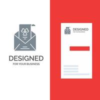 e-mails envelop groet uitnodiging grijs logo ontwerp en bedrijf kaart sjabloon vector