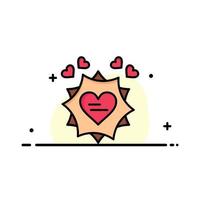 liefde kaart Valentijn hart bedrijf vlak lijn gevulde icoon vector banier sjabloon