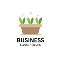 groei blad fabriek voorjaar bedrijf logo sjabloon vlak kleur vector