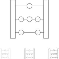 telraam onderwijs wiskunde stoutmoedig en dun zwart lijn icoon reeks vector