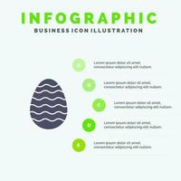 decoratie Pasen Pasen ei ei solide icoon infographics 5 stappen presentatie achtergrond vector