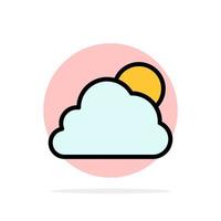lucht wolk zon bewolkt abstract cirkel achtergrond vlak kleur icoon vector