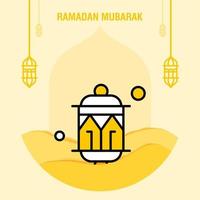 Ramadan kareem groet sjabloon Islamitisch halve maan en Arabisch lantaarn vector illustratie