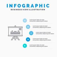 presentatie project diagram bedrijf lijn icoon met 5 stappen presentatie infographics achtergrond vector