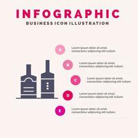 alcohol drank fles flessen infographics presentatie sjabloon 5 stappen presentatie vector