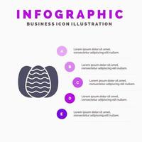 ei Pasen konijn natuur solide icoon infographics 5 stappen presentatie achtergrond vector