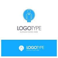 gebruiker ID kaart Log in beeld blauw solide logo met plaats voor slogan vector