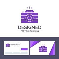 creatief bedrijf kaart en logo sjabloon camera beeld foto fotografie vector illustratie