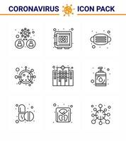 corona virus het voorkomen covid19 tips naar vermijden letsel 9 lijn icoon voor presentatie leven coronavirus veilig virus medisch virale coronavirus 2019november ziekte vector ontwerp elementen