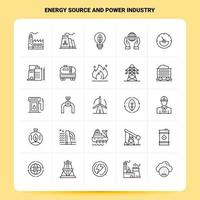 schets 25 energie bron en macht industrie icoon reeks vector lijn stijl ontwerp zwart pictogrammen reeks lineair pictogram pak web en mobiel bedrijf ideeën ontwerp vector illustratie