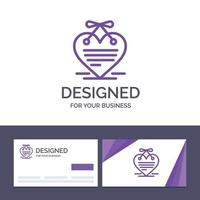 creatief bedrijf kaart en logo sjabloon hart hangende hart kalender liefde brief vector illustratie