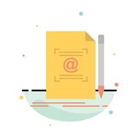 Notitie brief tekst mail creëren abstract vlak kleur icoon sjabloon vector