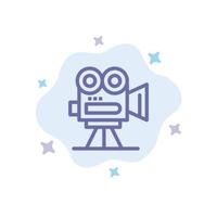 camera vastleggen film film professioneel blauw icoon Aan abstract wolk achtergrond vector